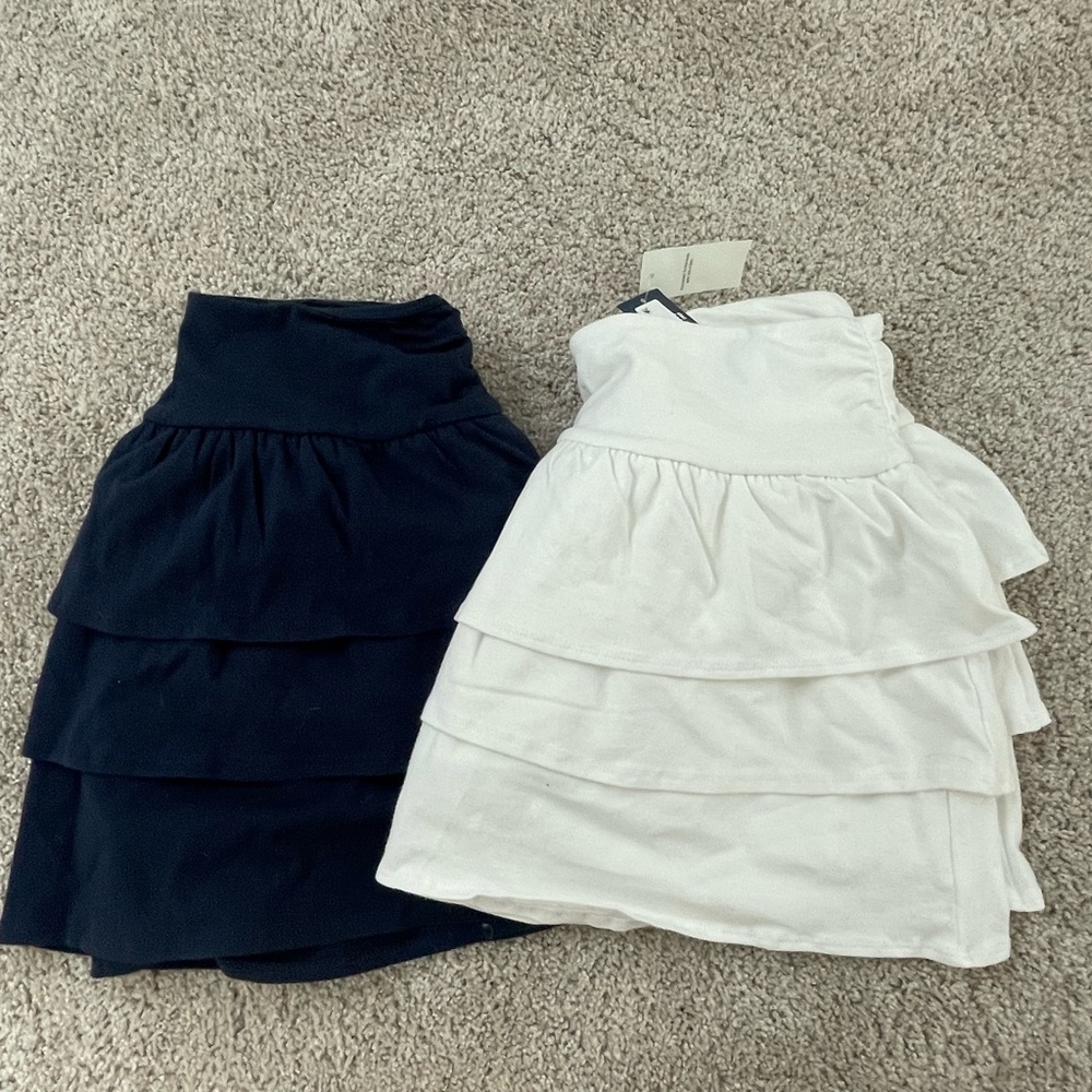 Hollister Blue and White Tiered Mini Skirt Set
